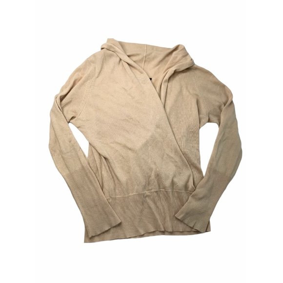 BCBG Max Azria Sweater Cowl Shawl Neck Draped. Tan - Picture 2 of 8